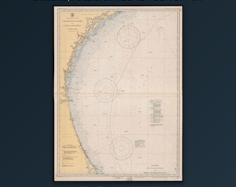 Seekarte von Charleston Light nach Cape Canaveral (1947) – Historische Karte von Charleston Light nach Cape Canaveral – Digitaler Download einer alten Seekarte