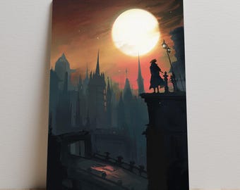Bloodborne Poster, Dark Fantasy Decor, Unframed Canvas Print, Game Wall Art, Gift for Gamers
