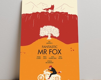 Fantastic Mr. Fox Poster, Wes Anderson Wall Art, Unframed Canvas Print, Film Painting Gift