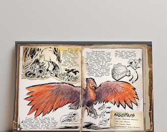 Plakat Ark Survival Evolved, grafika ścienna Argentavis, wydruk Dossiers, wydruk na płótnie bez ramki, prezent dla gracza