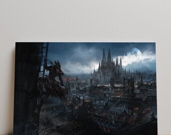 Bloodborne Poster, Dark Fantasy Decor, Unframed Canvas Print, Game Wall Art, Gift for Gamers