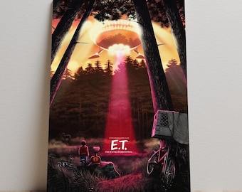 ET the Extra-Terrestrial poster, Zrek Wall Art, ingelijste canvasprint, filmschilderij cadeau