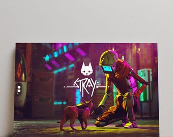 Stray Gameにインスパイアされたアンドロイドロボットポスター
