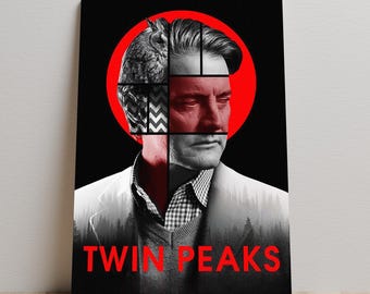 Poster di Twin Peaks, stampa murale di Dale Cooper, stampa di Kyle MacLachlan, poster di serie TV in regalo