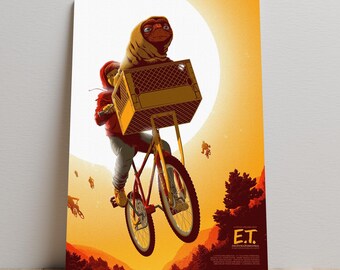 ET the Extra-Terrestrial poster, Zrek Wall Art, ingelijste canvasprint, filmschilderij cadeau