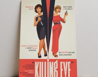 Póster de Killing Eve, arte mural de Jodie Comer, impresión en lienzo sin marco, regalo para cinéfilos.