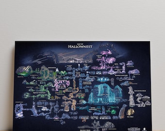 Hollow Knight Map Poster, Hallownest Decor, Unframed Canvas Print, Game Wall Art, Gamer Gift