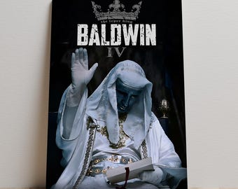 Baldwin IV Poster, Kingdom of Heaven Movie Decor, Crusader King Art Print, Unframed Canvas