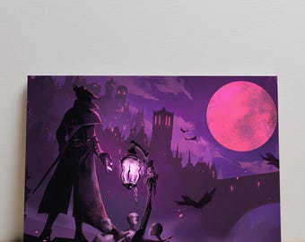 Bloodborne Poster, Dark Fantasy Decor, Unframed Canvas Print, Game Wall Art, Gift for Gamers