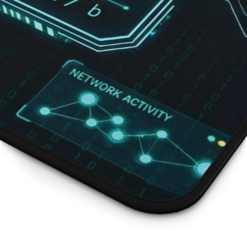 Tappetino da scrivania con promemoria Python / Tappetino per mouse di riferimento per programmatori / Modalità scura HUD Cyberpunk / Regalo per ingegneri del software / Informatica immagine 11