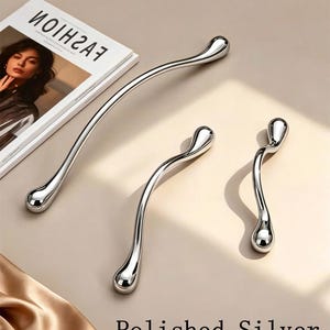 Modern Unusually Shaped Cabinet Pull/Bedroom Nickel Pull/Living Room Home Office Handles/Wardrobe Dressing Table Pulls/Cabinet Hardware