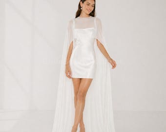 White Bridal Shawl -  Wedding Bridal Wrap - Soft Long White Bridal Scarf - Sheer Wedding Cover-Up Elegant Lightweight Bridal Accessory Soft