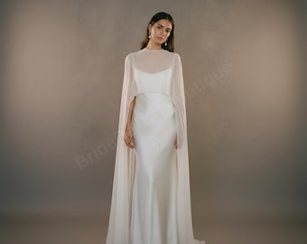 Chal de novia blanco - Chal de novia para boda - Bufanda de novia blanca larga y suave - Accesorio de novia transparente, elegante y ligero