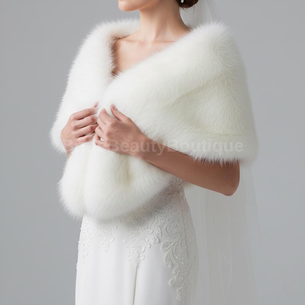 Scialle In Pelliccia Sintetica Jeweky Per Sposa – Elegante Coprispalle In Finto Visone Per Matrimonio, Cerimonia E Feste, Disponibile In Nero, Beige, Bianco E Marrone