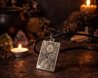 The Sun Tarot Card Necklace Talisman