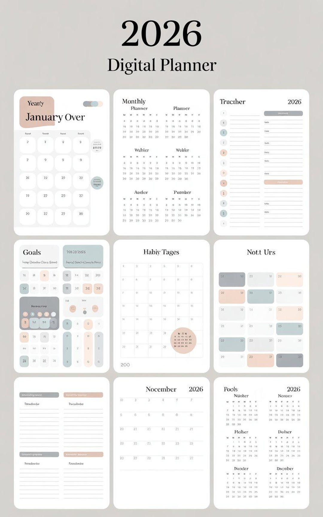 Adhd-friendly 2026 Digital Planner | iPad Goodnotes PDF | Minimal Daily ...