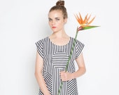 Railroad Circle Blouse -- Black and White