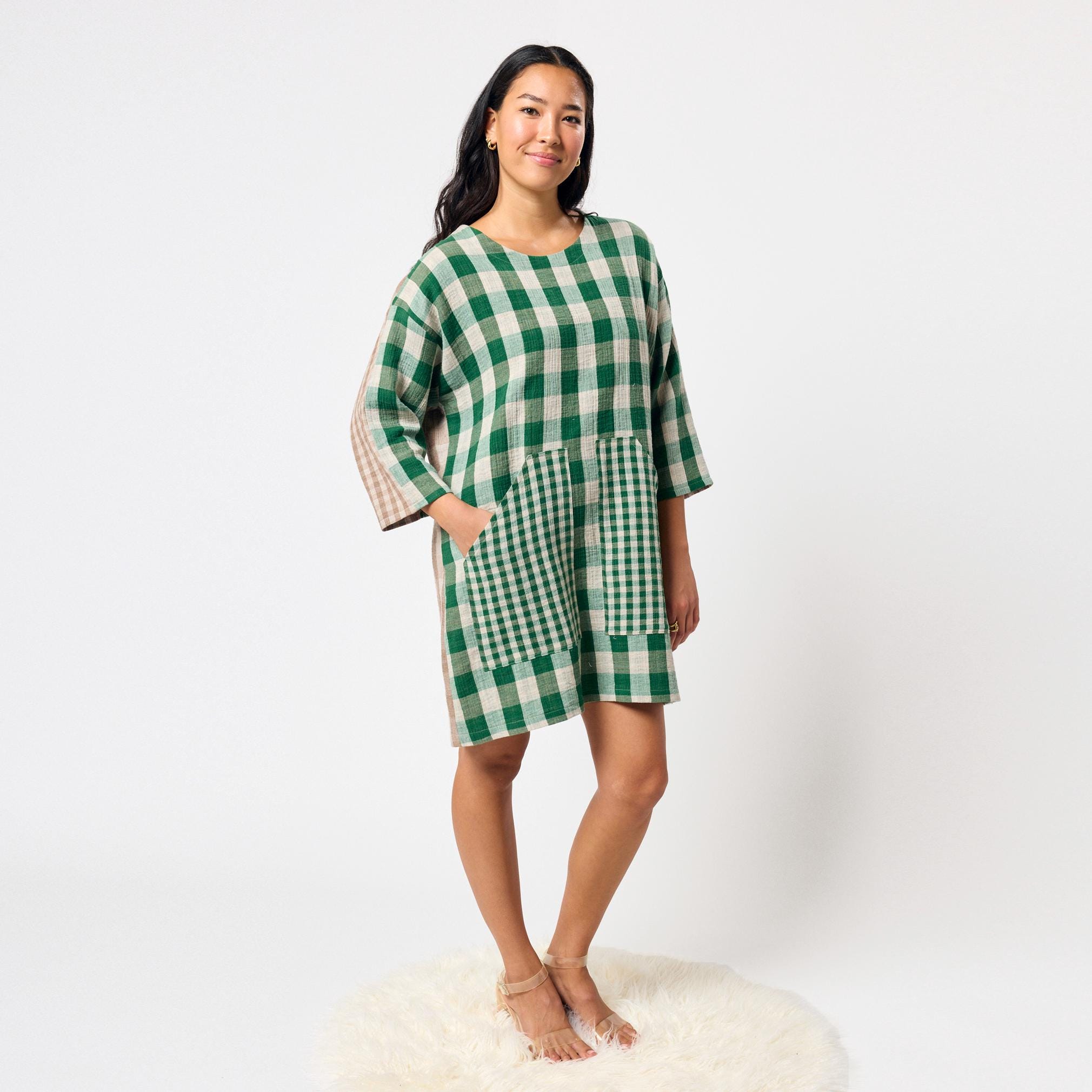 green emerald velvet dress Hazel Dress XL / Green Floral Print