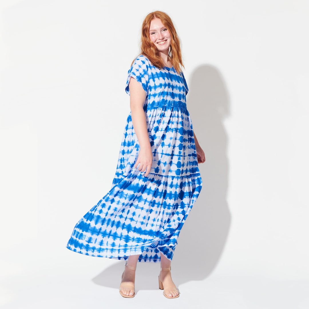 Blue Basin Tie Dye Maxi Dress | Tiered Cotton Dress | Made in Portland, Oregon
