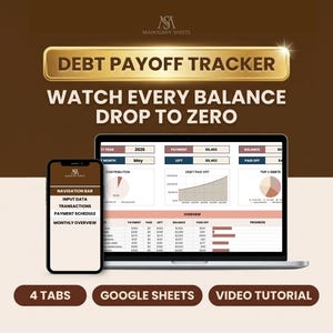 Debt Payoff Tracker Google Sheets, Snowball Avalanche Calculator, Mortgage and Credit Card Spreadsheet