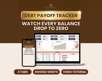 Debt Payoff Tracker Google Sheets, Snowball Avalanche Calculator, Mortgage and Credit Card Spreadsheet