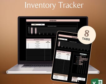 Inventory Tracker Spreadsheet Excel Dark Mode Stock Tracker Inventory Management Sales Purchase Vendor Dashboard Template