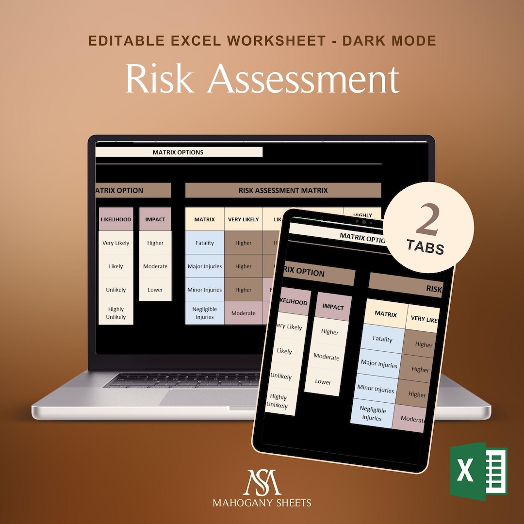 customizable risk assessment matrix excel template |... Risk Analysis Sheet Excel Dark Mode Risk Matrix Template Hazard ...