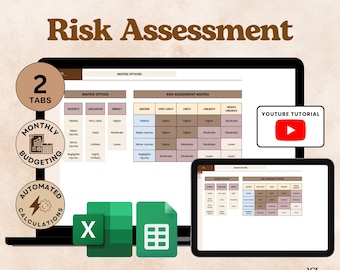 Risk Assessment Matrix Excel Google Sheets Risk Register Template Hazard Log Project Risk Management Mitigation Tracker Safety Register