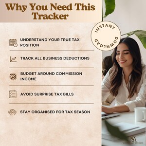 Real estate agent tax planner: Excel/Google Sheets realtor tax tracker for commissions, expenses, and deductions.