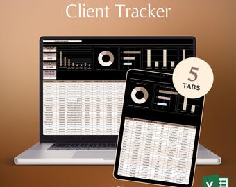 Hoja de cálculo CRM para seguimiento de clientes, Excel, modo oscuro, gestión de clientes para pequeñas empresas, seguimiento de clientes potenciales, panel de tareas, registro de comunicaciones