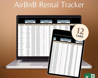Airbnb Income Expense Tracker Excel Dark Mode | Short Term Rental Bookkeeping Spreadsheet | Profit Loss Dashboard, Rental Property Finance