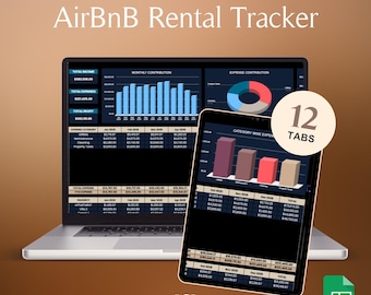 Airbnb Google Sheets Dark Mode Short Term Rental Income Tracker Sheet Vacation Rental Profit Loss Template Host Expense Spreadsheet Log