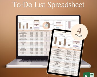 To Do List Template Excel Task Tracker Productivity Planner Daily Weekly Monthly Planner Smart Calendar Dashboard Checklist