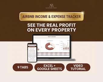 Airbnb Income and Expense Tracker, Short Term Rental Profit Spreadsheet for Google Sheets & Excel