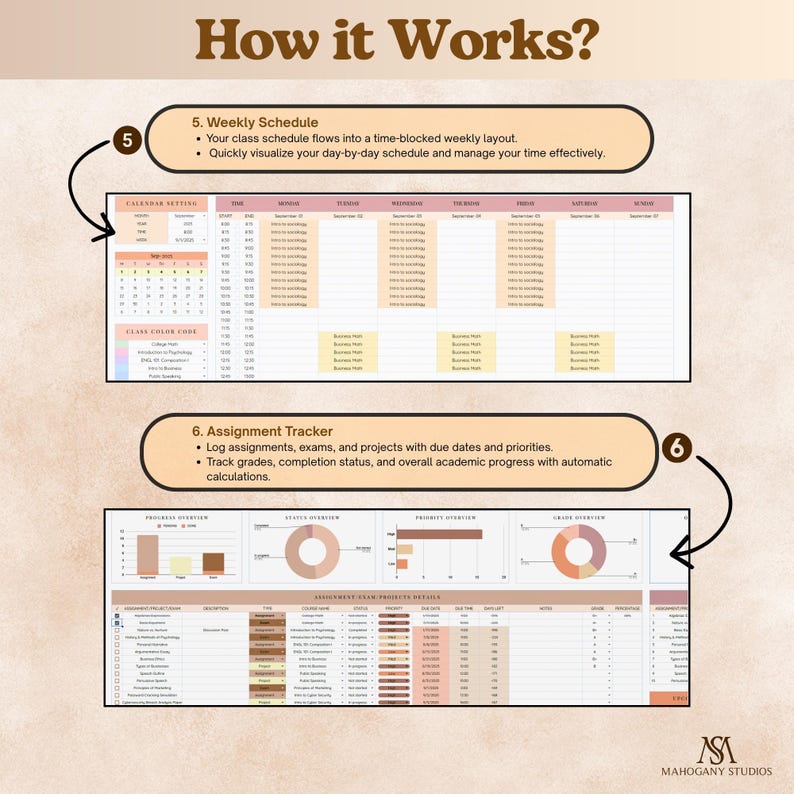 Academic Spreadsheet In Student Planner Spreadsheet Excel Google Sheets Academic Planner Study ...
