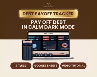 Debt Payoff Tracker Spreadsheet Google Sheets Dark Mode, Snowball Avalanche Calculator, Credit Card Planner