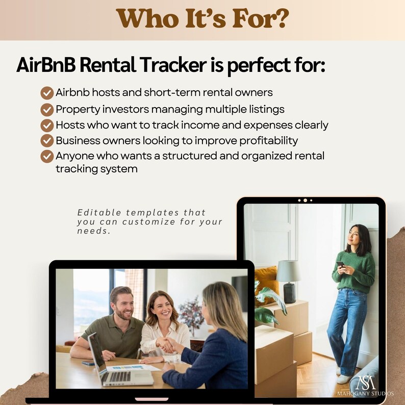 Airbnb Income and Expense Tracker Excel Light Mode Rental Property Spreadsheet Profit Loss Bookkeeping Property Management Planner