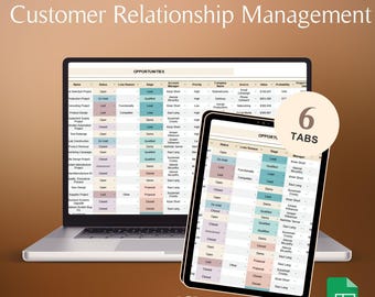 CRM Spreadsheet Google Sheets Client Tracker Sales Pipeline Contact Manager Lead Tracking Opportunity Dashboard Template