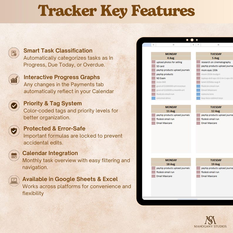 Daily Weekly Monthly To Do List Spreadsheet Google Sheets Light Mode Task Tracker Productivity Planner Calendar Dashboard