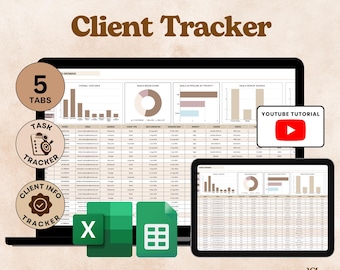 Hoja de cálculo de seguimiento de clientes Excel Google Sheets Gestión de clientes Seguimiento de clientes potenciales Seguimiento de tareas Registro de comunicación Panel de control CRM para pequeñas empresas