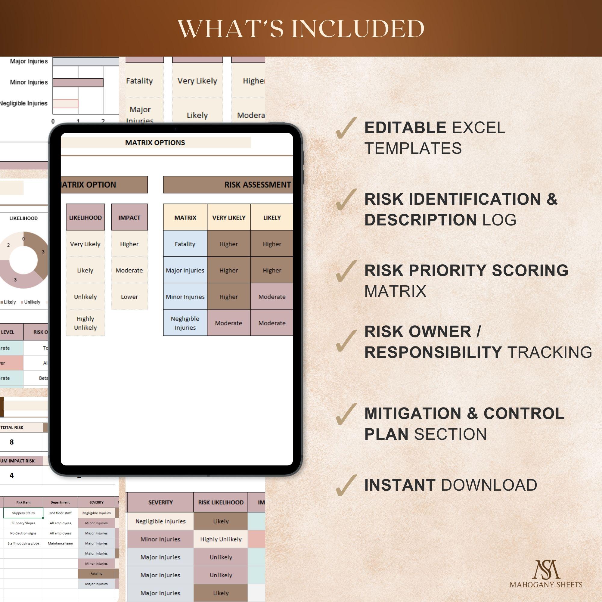 Risk Assessment Matrix Excel Google Sheets Risk Register Template ...