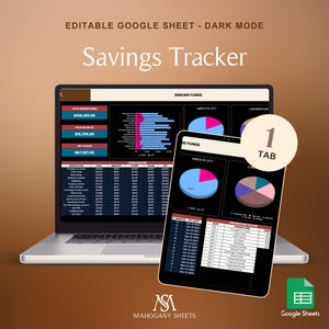 Monitoraggio dei risparmi Fogli Google Modalità scura Pianificatore di budget Monitoraggio del fondo di ammortamento Monitoraggio delle finanze Monitoraggio dei contributi Modello di budget