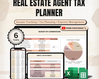 Tax Spreadsheet Google Sheets Excel Realtor Tax Estimator Sheet Tracker Agent Bookkeeping Planner Deduction Log Profit Sheet