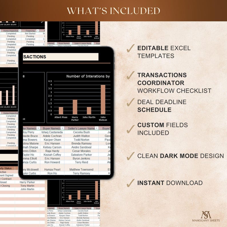 Transaction Tracker Excel Template: Real Estate Contract to Close ...