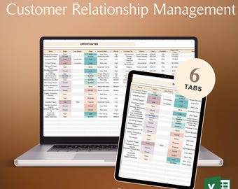 CRM Spreadsheet Excel Client Tracker Customer CRM Sales Pipeline Contact Manager Lead Tracking Small Business Dashboard Template