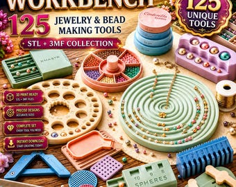 125 Jewelry Bead Making Tools STL + 3MF Bundle (Digital Download)
