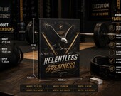 Relentless In Pursuit of Greatness  | Motivational Fitness Notebook | Gym Workout Log Book | Christian Mens Journal | Hardcover A5 Journal
