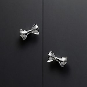 Silverfärgad rosettknopp till garderob, handtag för barn, byråknoppar i mässing