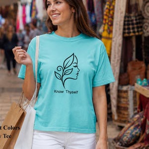 Know Thyself Shirt, Minimalist Line Art Face Tee, Spiritual Yoga Shirt, Mindful Living Self Care T-Shirt
