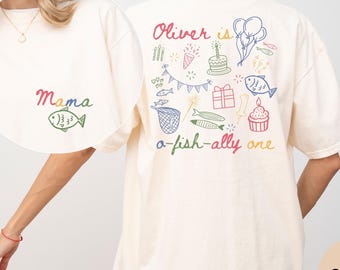 Ofishally One: 1st Birthday Tshirts for Family - Mom and Dad Matching Outfit - First Fishing Shirt